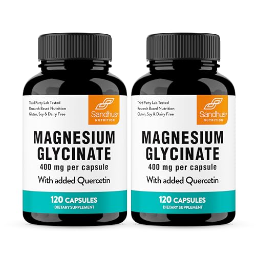 Magnesium Glycinate 400mg with Quercetin 120ct (Pack of 2)