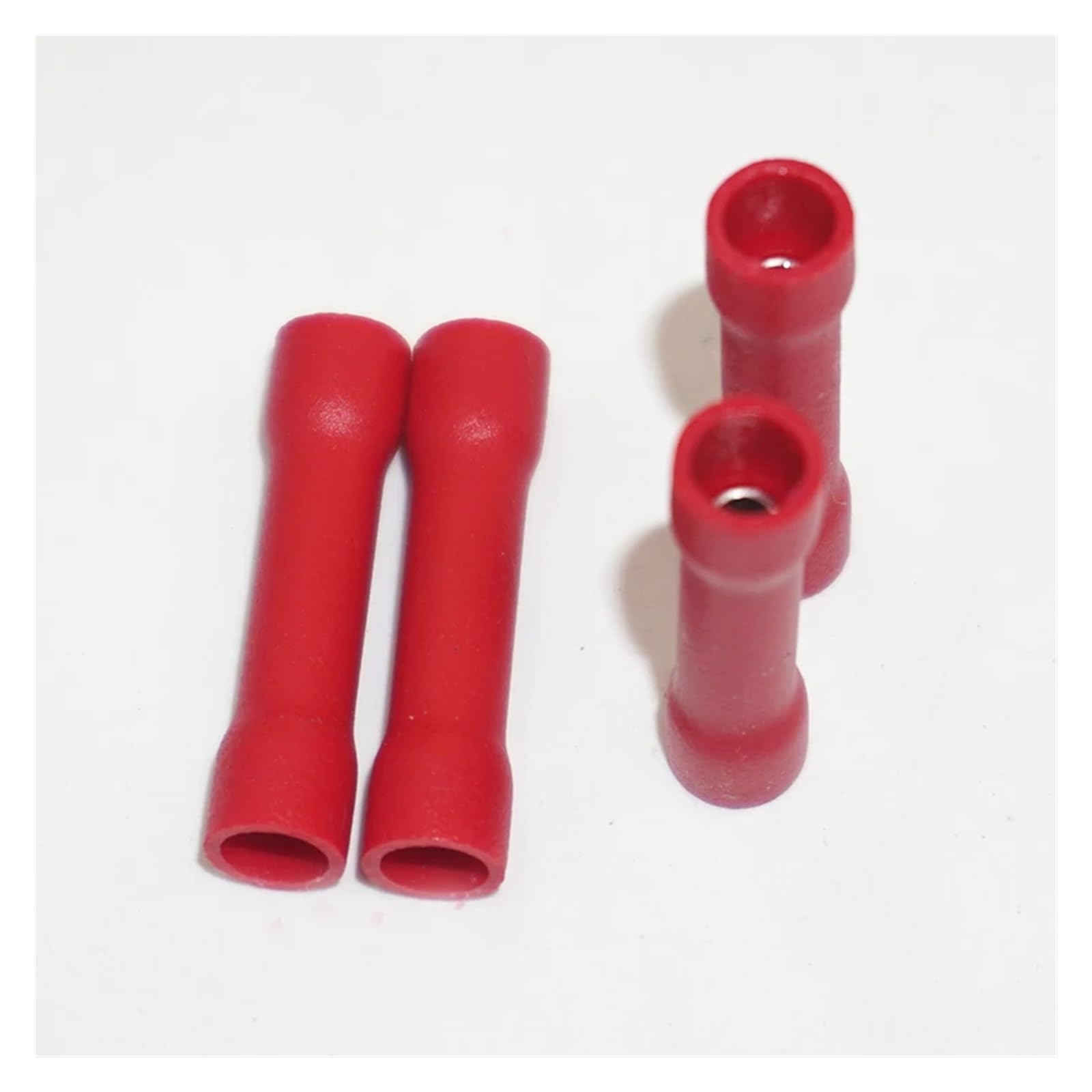 REIUAFWYGV 1000x Red Insulated Straight Butt Connector Electrical Crimp Terminals Cable Wire