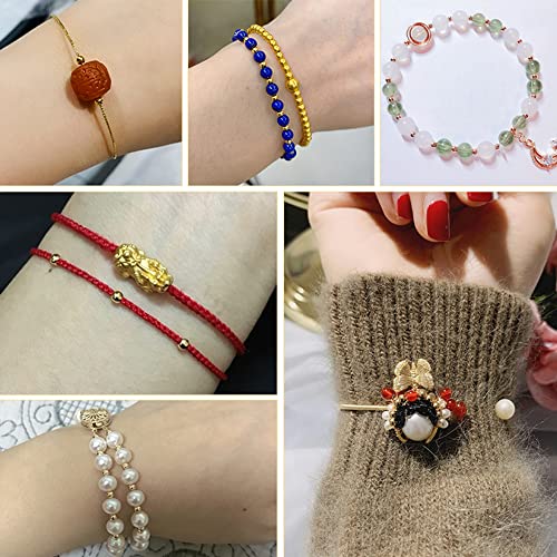 Perline Dorate, 200Pcs Perline Ottone Rotonde