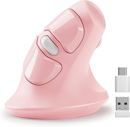 Miniatura 1 de MicroPack Ratón ergonómico, mouse inalámbrico vertical con receptor USB A y tipo C, diseño Ergo reduce la tensión muscular, 6 botones 80012001600