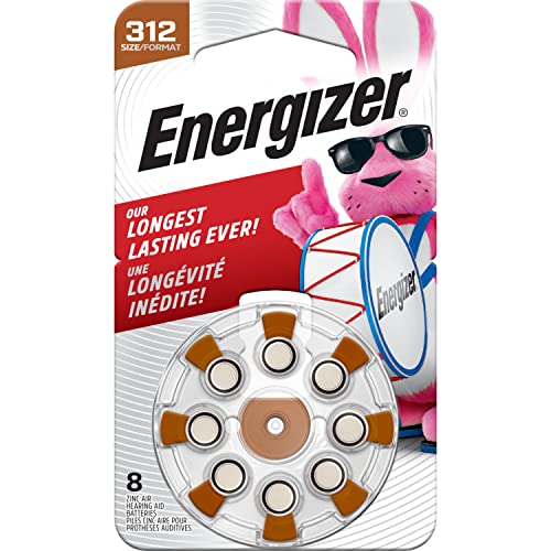 Image of Energizer Hearing Aid Batteries Size 312, Brown Tab, 8 Pack
