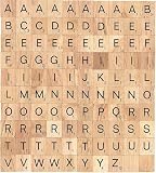 200 Pieces Wooden Tiles, Standard Size Craft Letters, Replacement Alphabet Set for Board Games, Crafts & Scrapbooking