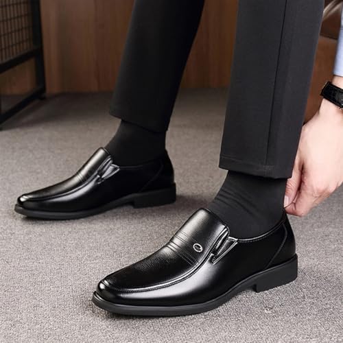Dress Shoes for Men Men's Pointed Toe Leather Oxfords Stylish Business Casual Dress Shoes2