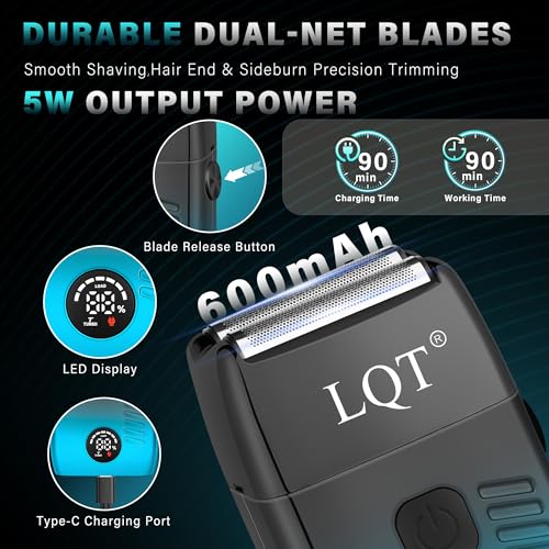 Image of 4-in-1 Men's Hair Clippers Kit, Includes Nose Hair Trimmer, Electric Shaver, and Engraving Trimmer, Wireless USB Rechargeable Grooming Set, Blue Ombre Design, Ideal Gift for Men (Blue)