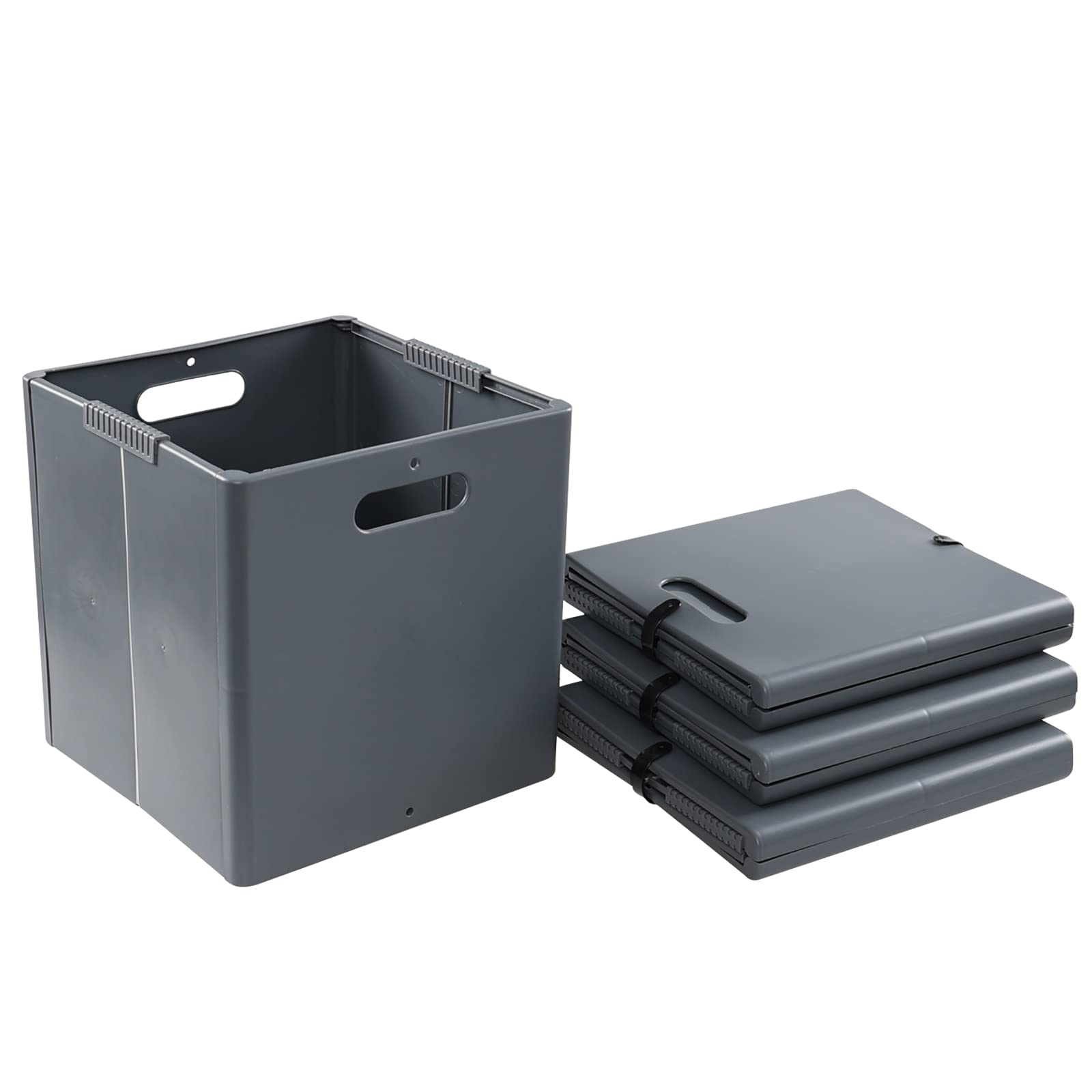 11 Inch Plastic Storage Cube Bins, Foldable Organizer Cube , 4 Pack