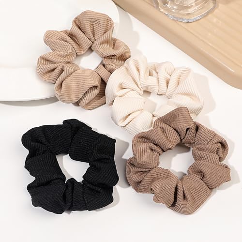 Image of Hair Scrunchies for Women - Hair Ties No Damage Both for Thick Hair or Thin Hair Curl Hair No Crease Gray Scrunchies Ponytail Holder No Hurt Your Hair