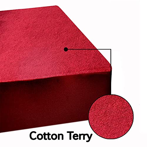 Image of Waterproof Mattress Protector Queen Size 72x60 - Waterproof Terry Cotton Mattress Protector /Bed Cover Queen Size Bed - Maroon Color - Water Proof Mattress Protector for Kids Urine