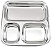 Set di 2 piatti piani in acciaio inox a 3 scomparti, piatti da portata, vassoio per ristorante, ottimo per campeggio, pic-nic, scuola, uso quotidiano o all'aperto