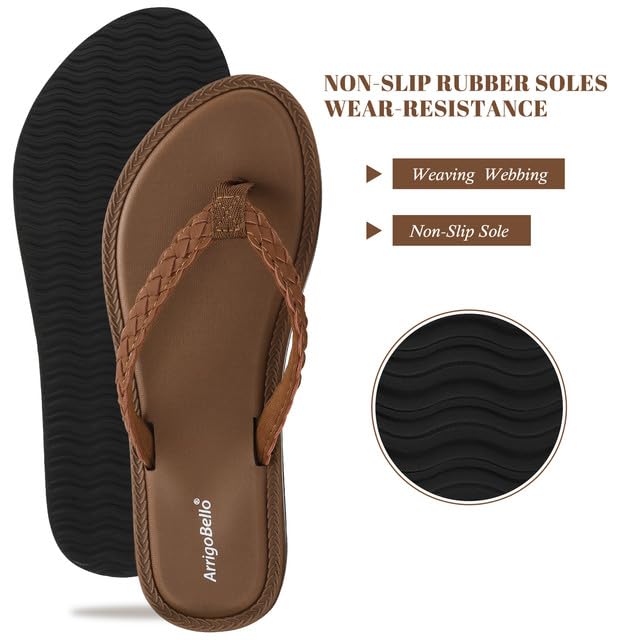 ARRIGO BELLO Chanclas Mujer Piscina Playa Sandalias Antideslizante Chancletas Duraderas Cómodas Flip Flops Elegantes Verano Sandalias Talla 36-41