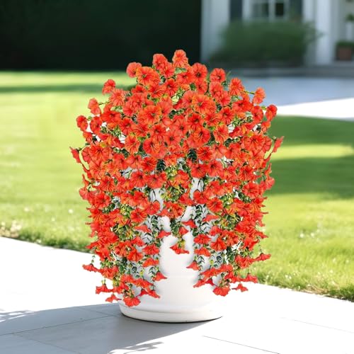 Artificial Flowers for Outdoors Decoration, 4Pcs Fake Hanging Flowers...