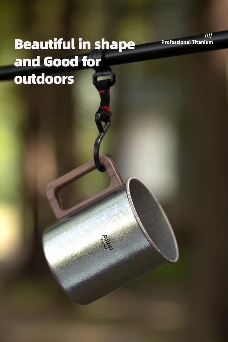 Titanium Pot 750ml Backpacking Pot Camping Coffee Pot Camp Mug Camping Pot with Lid Foldable Handle Portable Lightweight