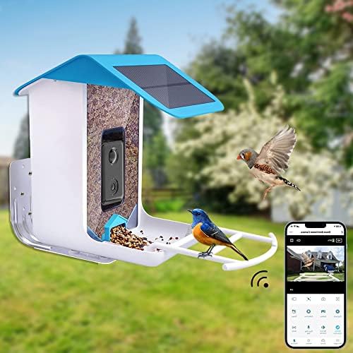 Bird Feeder with Camera, Smart Bird Feeder with Camera,Bird Feeder 1080P HD Video, AI Identify Bird Species for Outside, WiFi Connection & APP Connection