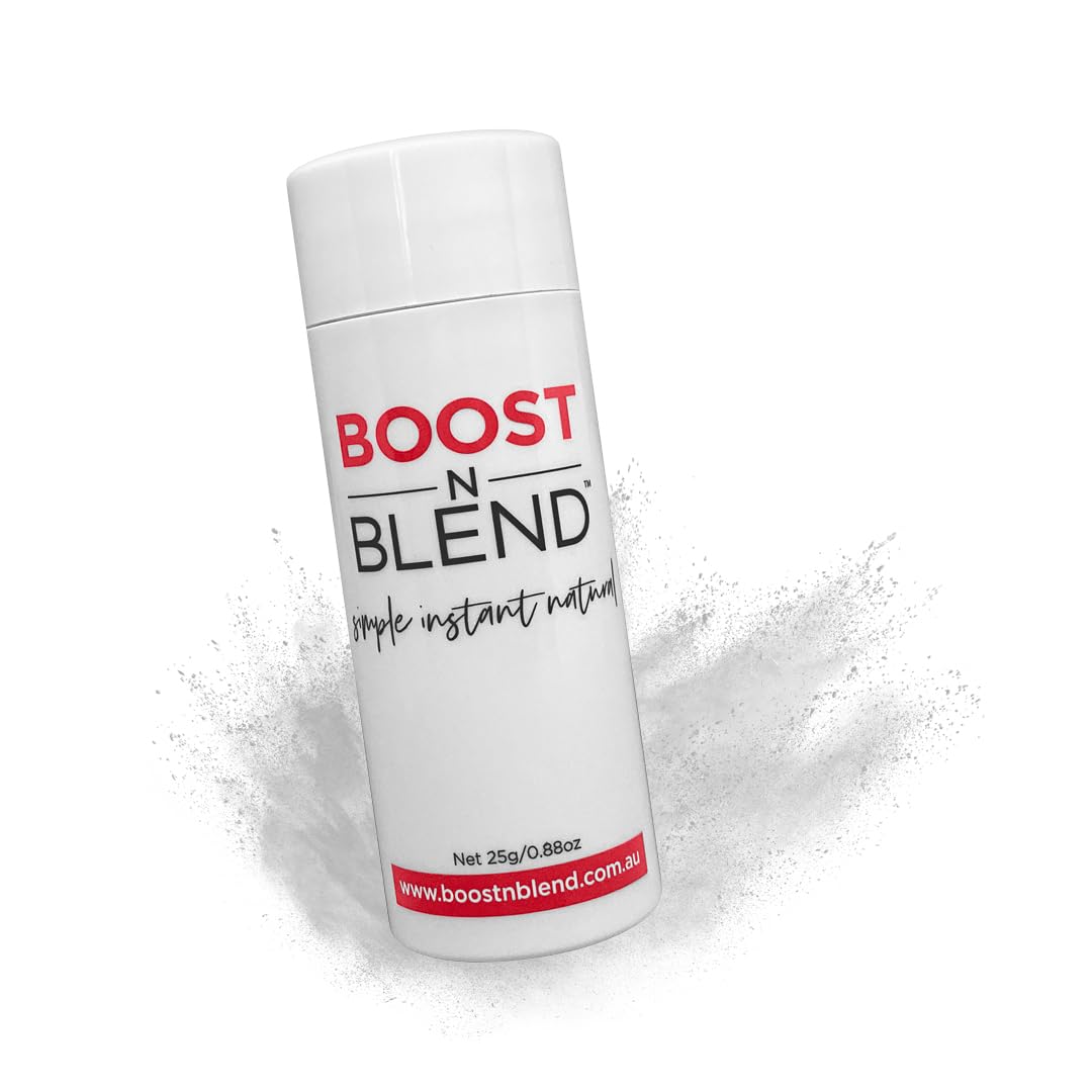 Boost N Blend Kopfhaut-Concealer, Haarpuder, weibliche Haarfasern für dünner werdendes Haar & sichtbare Kopfhaut - Haarvolumen für Frauen (25 g) - Die einzige weibliche Baumwollhaarfaser