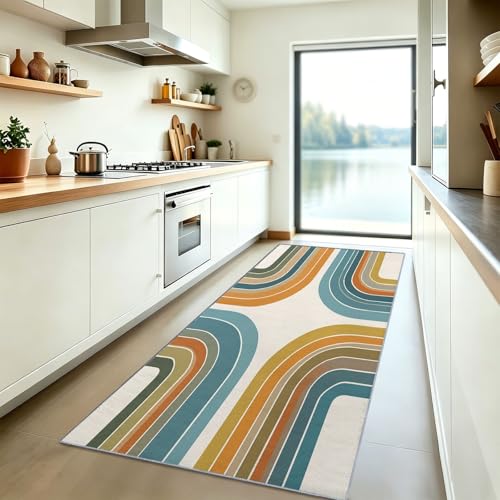 Tapis doux arc color-block bleu-vert pour une ambiance cocooning - 4