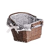 46 x 34 cm H23/28. e-wicker24 - Cesta para Bicicleta (Mimbre, 46 cm, protección contra el Viento), diseño Retro, Color marrón