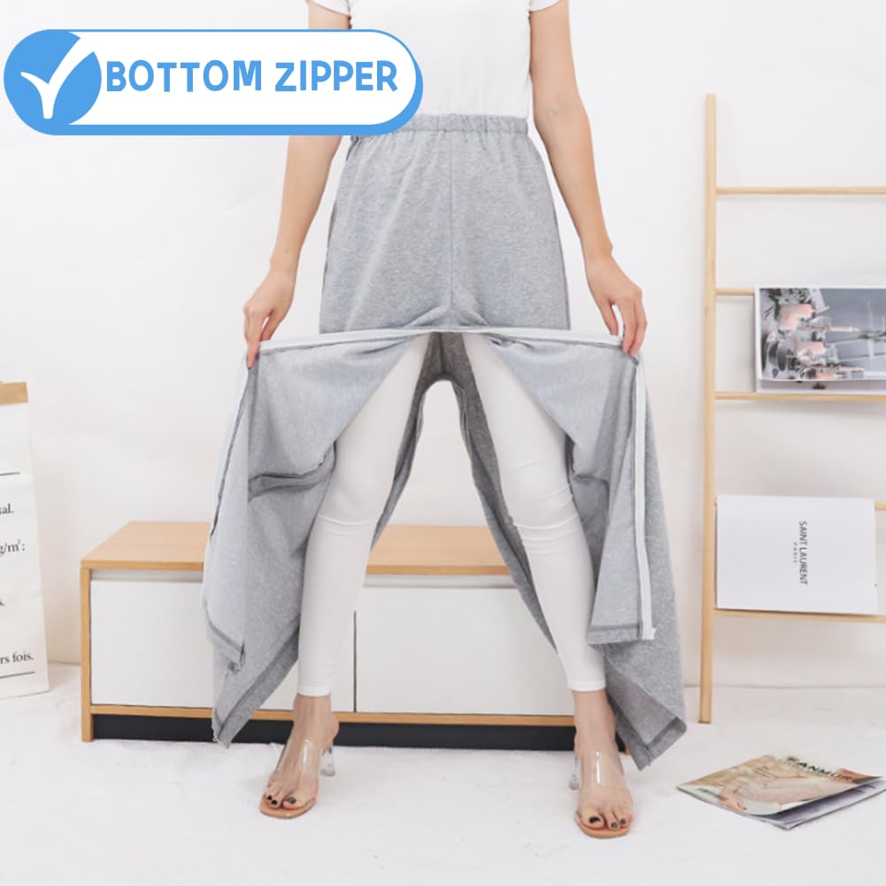 WEEOATAR Pantalones unisex para pacientes,Ropa de paciente postrada en cama,Ropa de discapacidad con cremalleras,Vestidos de hospital Ayuda de enfermería