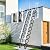 Attic Ladder Pull Down System, Wall Mounted Folding Attic Stairs, Titanium Magnesium Aluminum Alloy Telescoping Attic Ladder Loft Ladder with Armrests,Suitable for 9-9.8ft Walls, Load 1322 lbs (black)