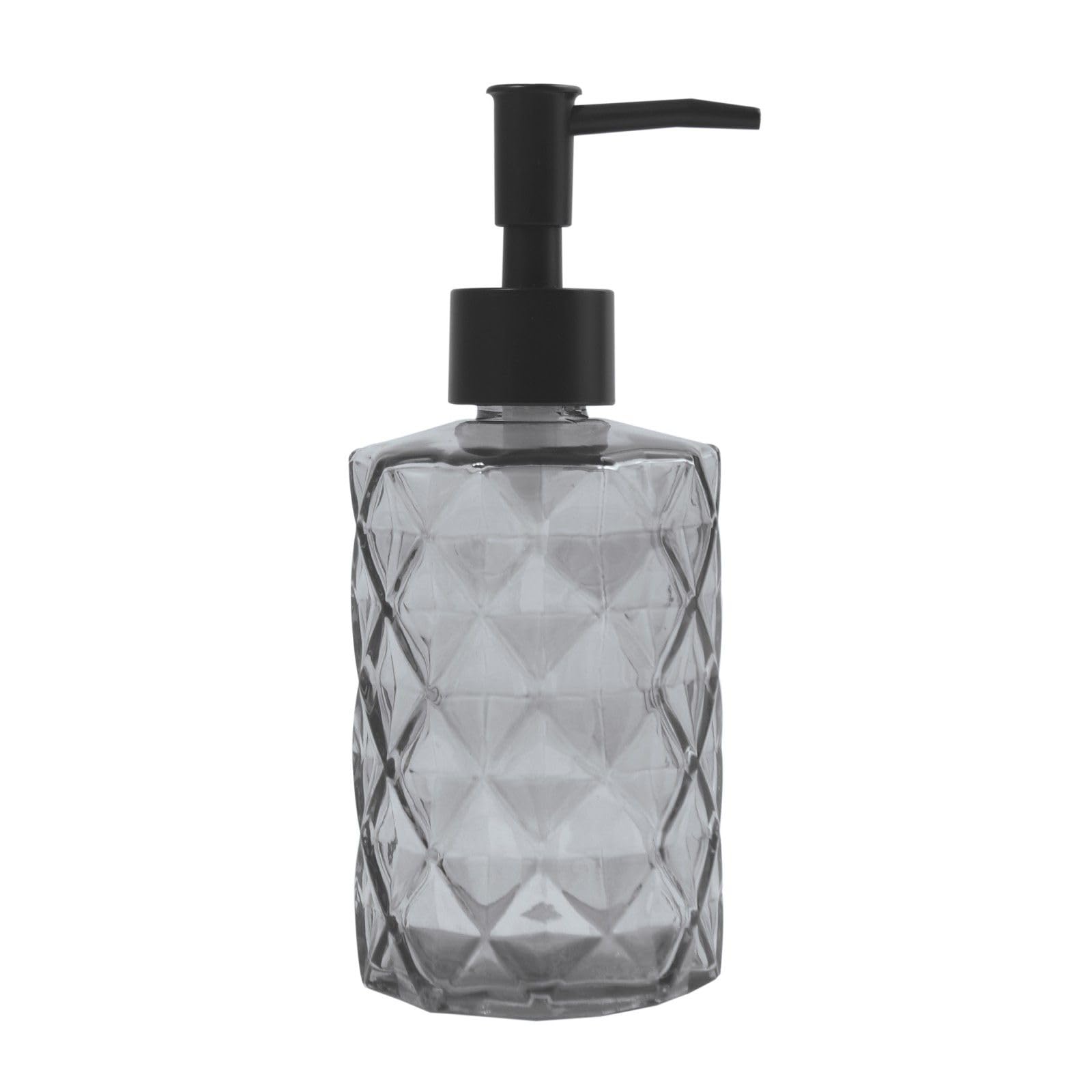 MSV Quincy | con Bomba | dispensador de jabón líquido | Cristal | 300 ml | Duradero y Resistente | Negro Mate, estándar