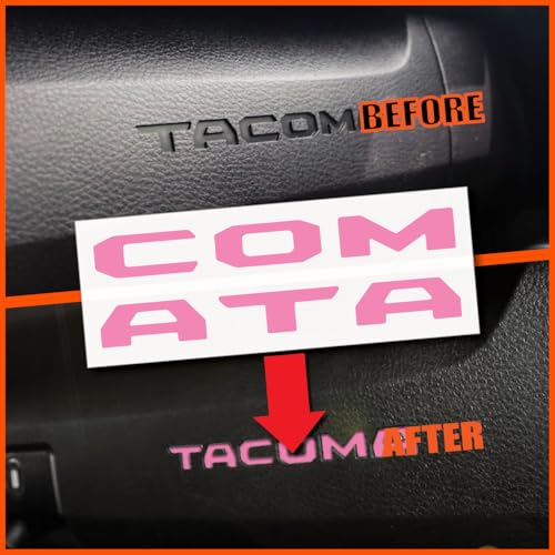 Image of (2 Sets) Prime Series UV Weatherproof Vinyl Decals for Glove Box Dashboard Letter Inserts Compatible fits Tacoma 2016-2023 (Gloss Light Pink)