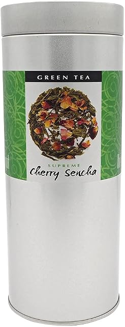 The Exotic Teapot - Supreme Cherry Sencha, Large 150g Tin, Cherry Blossom, Loose Green Tea