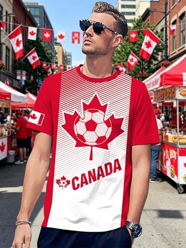 MEESHEEP Canada Shirt Men Canadian 2026 World Soccer Fans T-Shirts Football Jersey Short Sleeve Tops - 1
