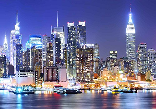 Fondo Vinilo 10x7ft Escena Noche Manhattan NYC miniatura 2