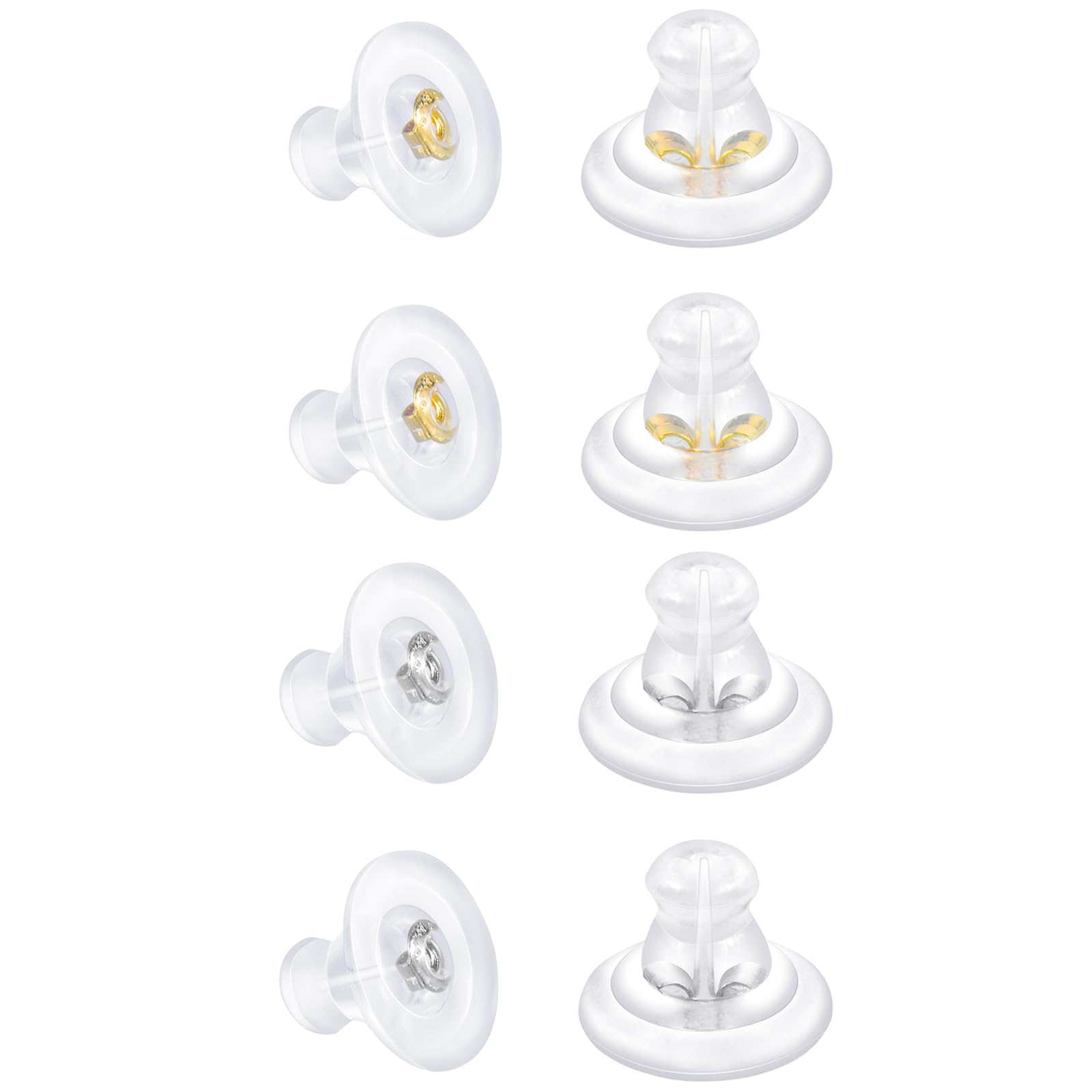 Silicone Earring Backs for Wire Earrings Stainless,18K Gold Hypoallergenice