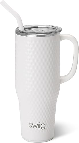 Swig Life Mega taza de 40 onzas, vaso de 40 onzas con asa y pajita, vasos aislados extragrandes, taza de viaje apta para portavasos (golf)
