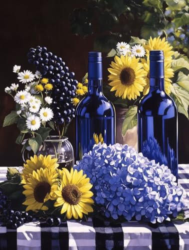 Kit Pour Décoration Murale Maison Grand Diamond Painting Anti-Stress Fleur