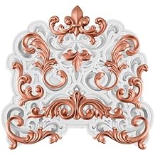 Baroque Silicone Mold, Curlicues Scroll Lace Fondant Mold 3D Sculpted Filigree Molds for Sugar Cake Decorating Cupcake Topper Candy Chocolate Paste Polymer Clay