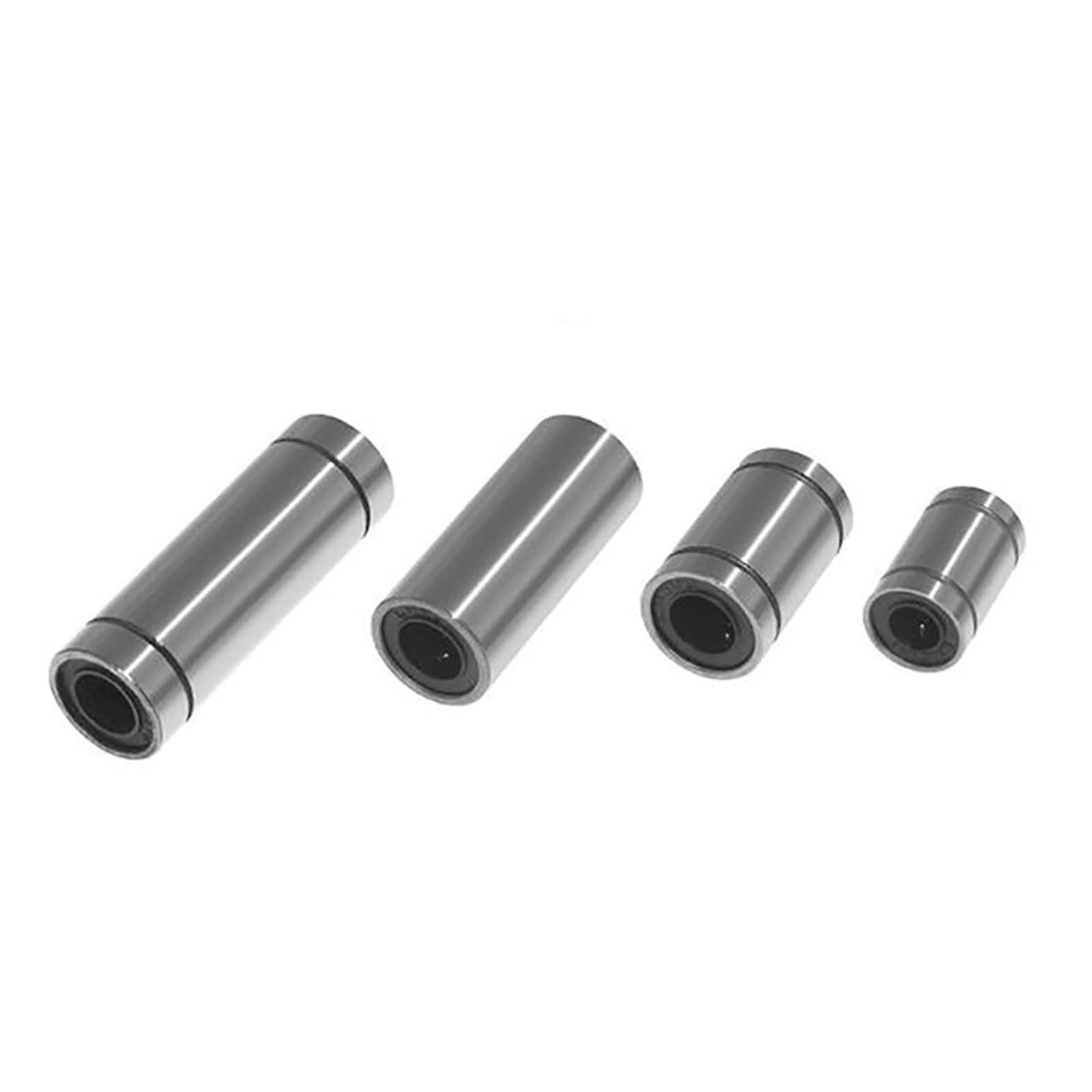 yaoqijie 12 pz/lotto LM8UU Cuscinetti lineari LM10UU LM12UU LM16UU Boccola lineare 8 mm Per Rod Linear Rail Shaft Parti in alluminio durature (lunghezza guida: LM10UU)