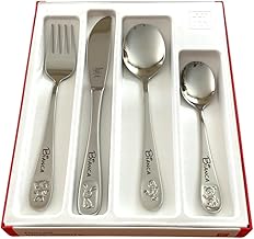 Regalo Grabado - Personalised 18/10 Stainless Steel Children's Cutlery | Permanent Engraving with Name and Date | Gift for Christening, Birthday