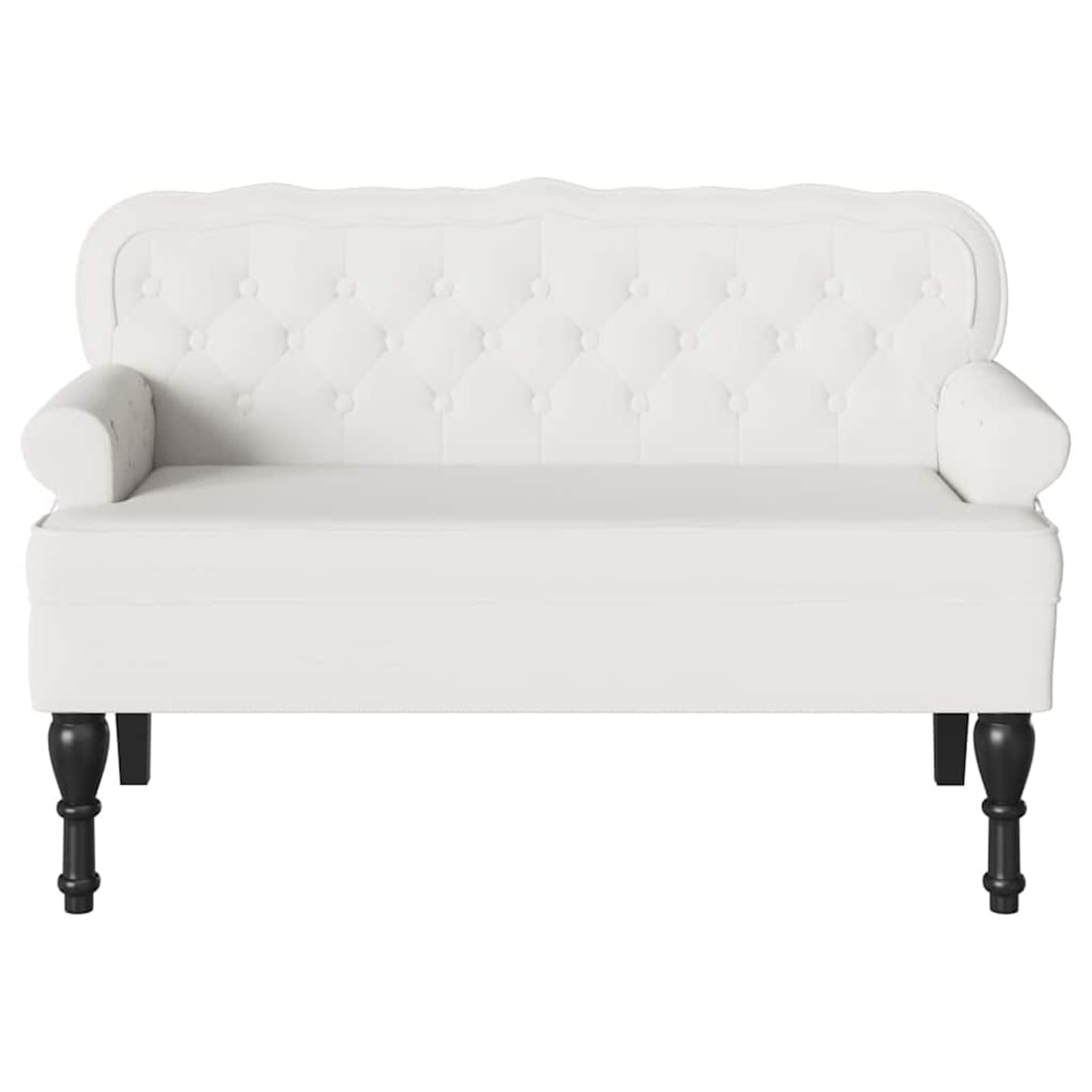 Chesterfield Bank sztuczna skóra biała 119,5 x 64,5 x 75 cm | Wysokiej jakości sztuczna skóra, stabilna rama ze sklejki, powierzchnia odporna na zarysowania, łatwa do czyszczenia