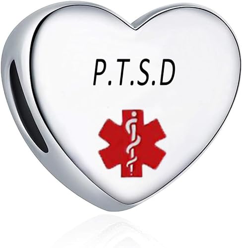 Miniatura 10 de NanMuc Dijes de alerta médica tipo 2 para diabetes, primeros auxilios de emergencia, grabados con láser, cuentas de alerta de salud para pulseras