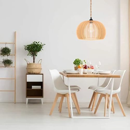 Xininsun Plug In Pendant Light Hanging Light With 15Ft Hemp Rope, Dimmable Switch，Wicker Rattan Wood Pendant Light Fixture Plug In Chandelier For Kitchen Island Dining Room Entryway Hallway #TOP5