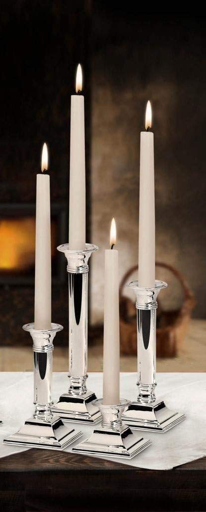 Bougeoir Vintage Argenté 15cm – Métal Plaqué Argent – Déco Ancienne