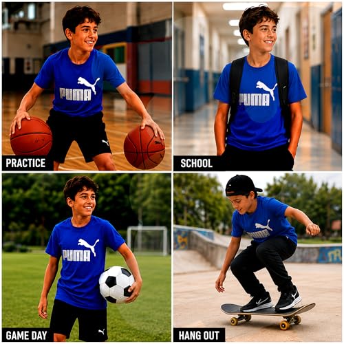 Image of PUMA Boys T-Shirts Athletic Crewneck Short Sleeve Tees (Sizes S-XL)