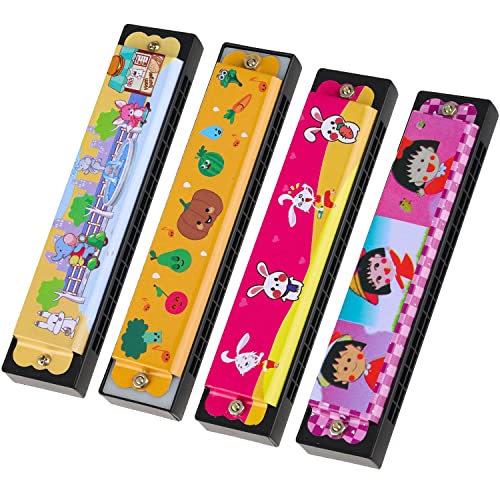 GALEPEE Pack de 4 Harmonicas Pour Enfants (Style Aléatoire) Harmonica 16 Trous Dessin Animé Harmonica Double Rangée Débutant Professionnel Jouet Cadeau Pour Enfants - Les Beatles, Paul McCartney, John Lennon, RIngo Starr, George Harrison GALEPEE Pack de 4 Harmonicas Pour Enfants (Style Aléatoire) Harmonica 16 Trous Dessin Animé Harmonica Double Rangée Débutant Professionnel Jouet Cadeau Pour Enfants