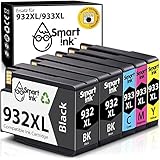 Smart Ink Kompatibel Druckerpatronen Tintenpatronen für HP 932 XL 933 XL 932XL 933XL 5 Multipack 2Black&C/M/Y Patrone hoher Kapazität für HP Officejet 6600 6100 6700 7110 7510 7610 7612 Drucker