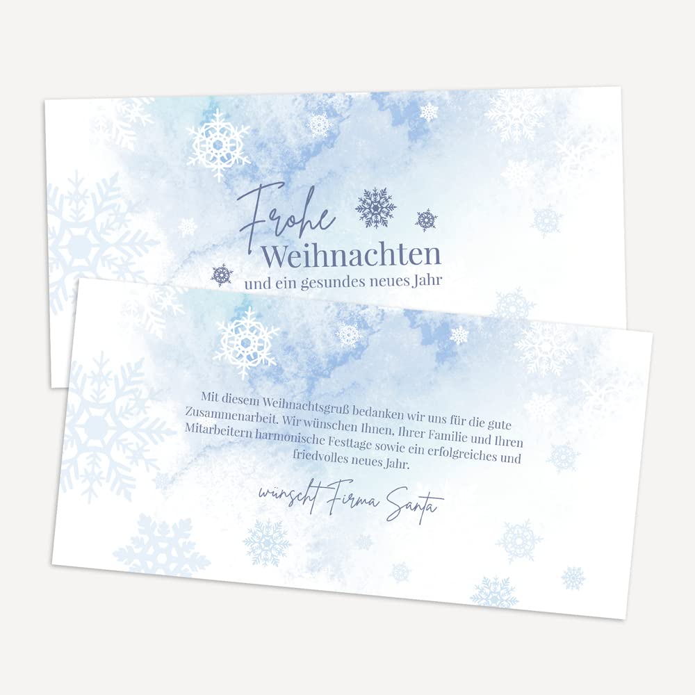 12 x Anzuchtset Geschenk Weihnachtsbaum personalisiert inkl. Weihnachtskarten (Schneeflocken)