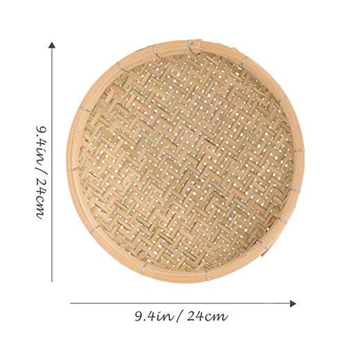 Cesta de bambú PRETYZOOM rectangular contra el desorden: almacenamiento manual ecológico 3