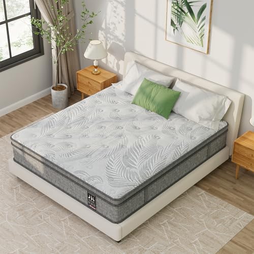 Image of Full Mattress 14 inch, Medium Firm Hybrid Mattresses with Gel Cooling Memory Foam and Pocket Springs, Full Mattress in a Box, Pressure Relief, Motion Isolation,Grey