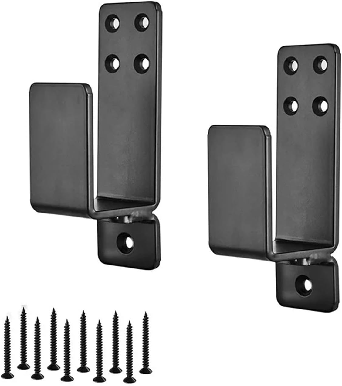 2-Piece U-Shaped Security Door Bar Bracket Set for Shed, Barn, Garage, and Gate Doors