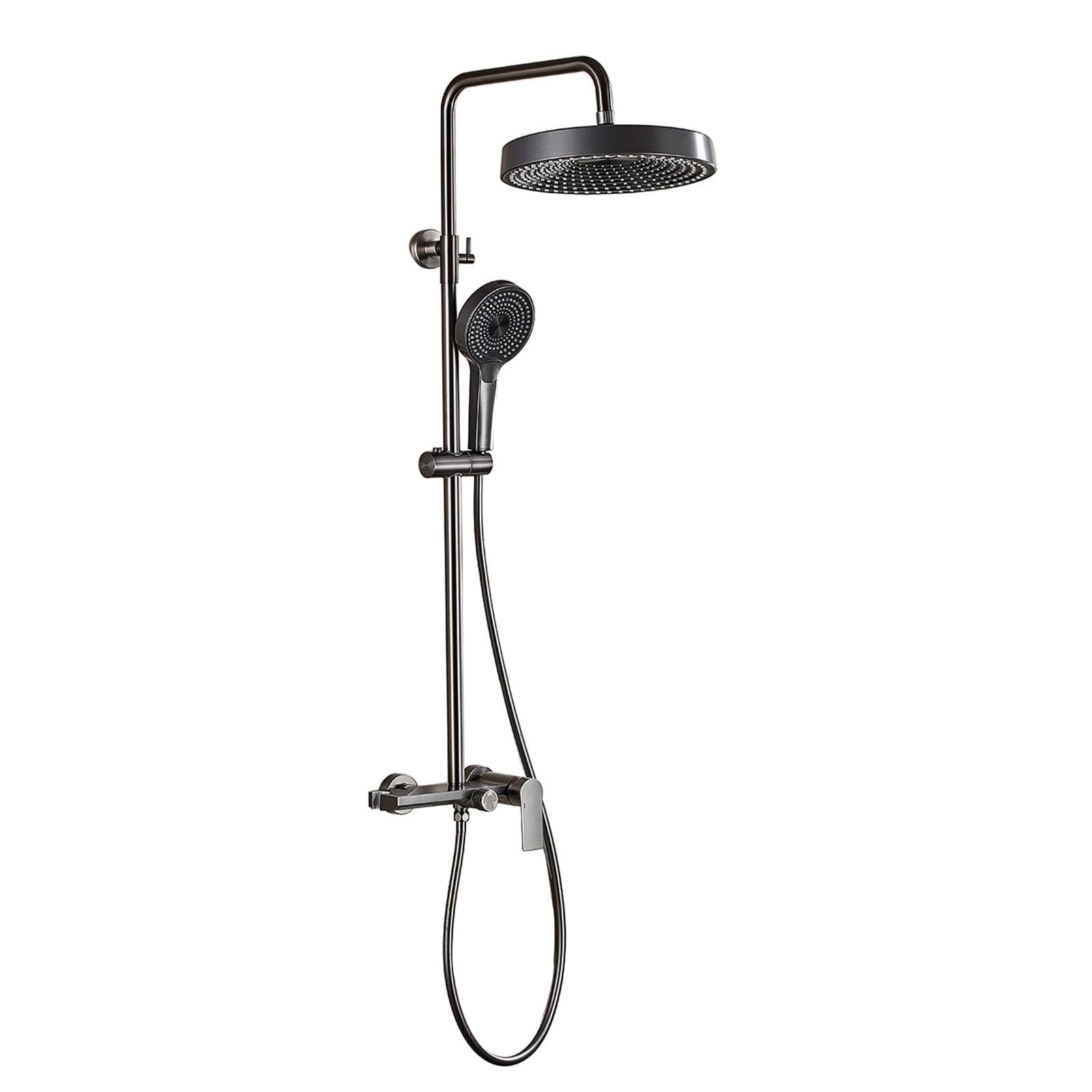 Columna de Ducha con Repisa y Grifo Cascada Gris Pistola