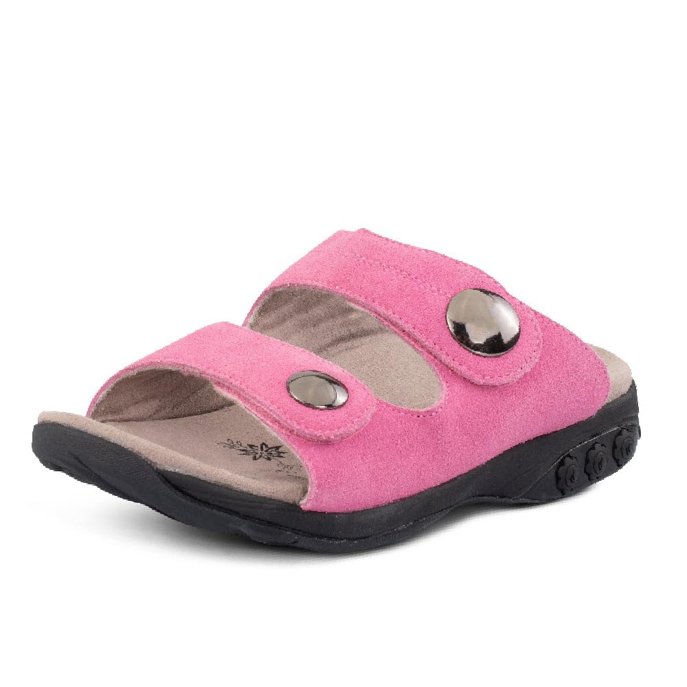 Therafit Eva Women's Leather Adjustable Strap Slip On Sandal - Special Edition - for Plantar Fasciitis/Foot Pain