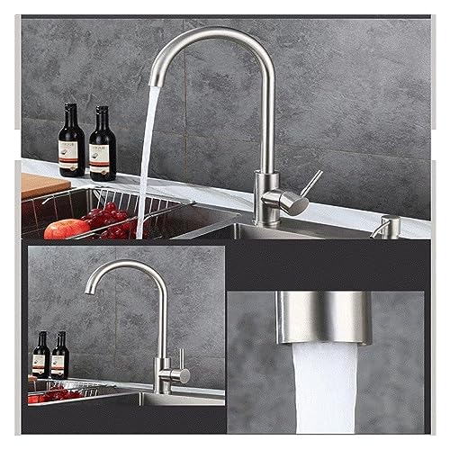 Robinet de vanité de salle de bain moderne mitigeur cuisine inox - 6