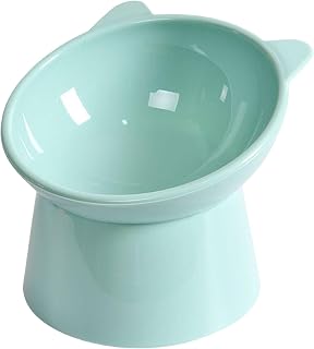 Cuenco elevado elevado para gatos, comedero de agua para cachorros, antideslizante, para perro, color azul