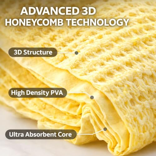 Image of CAR SAAZ Super Absorbent PVA Chamois | Leather Towel for Car, Office, Home Cleaning | Super Absorption Chamois Capacity of 250 Ml Water(43X32 cm) (Pack of 1)