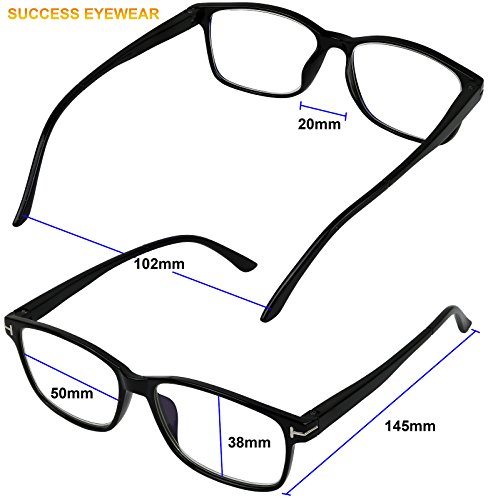 Success Eyewear Computer Glasses 2 Pairs Anti Glare Anti Reflection Classic Reading Glasses Quality Comfort Glasses For Men And Women +1.5 #TOP2