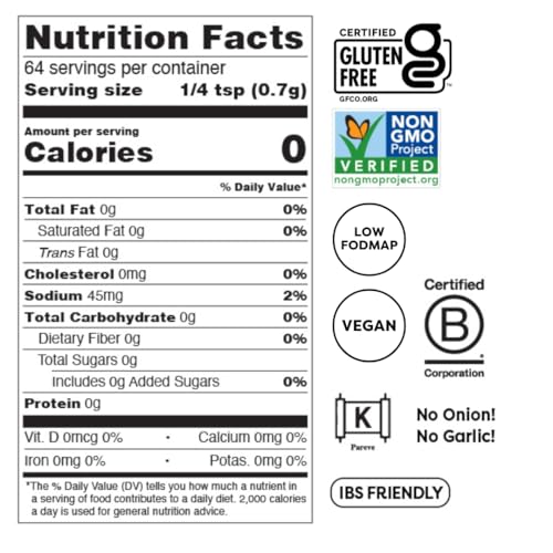 Fody Foods Everyday Seasoning, 1.6 Oz, Garlic and Onion Free, Low FODMAP Certified, Gut & IBS Friendly, Vegan, Non-GMO, Gluten Free, Keto Friendly